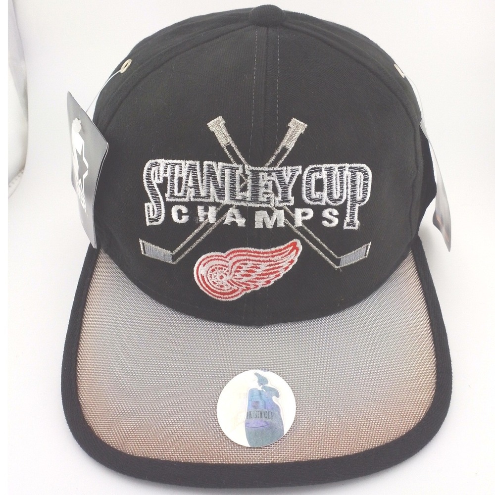 Starter Detroit Red Wings Stanley Cup Champions Cap Mens Black Adjustable Hat